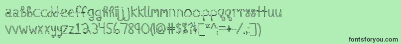 ShipsInTheNightOutline Font – Black Fonts on Green Background