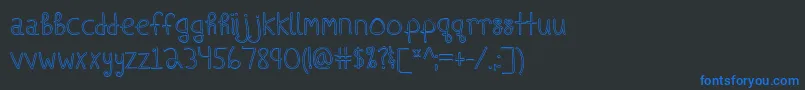 フォントShipsInTheNightOutline – 黒い背景に青い文字