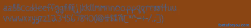Шрифт ShipsInTheNightOutline – синие шрифты на коричневом фоне