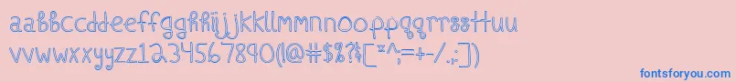 フォントShipsInTheNightOutline – ピンクの背景に青い文字