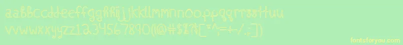 ShipsInTheNightOutline-Schriftart – Gelbe Schriften auf grünem Hintergrund
