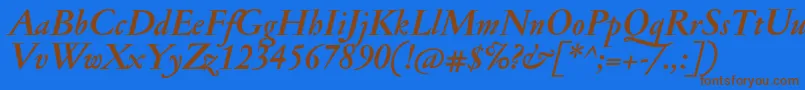 JannonantBolditalic Font – Brown Fonts on Blue Background