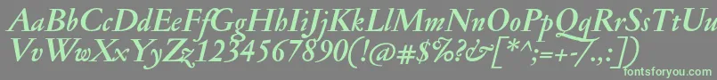 JannonantBolditalic Font – Green Fonts on Gray Background