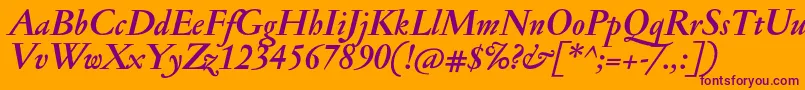 JannonantBolditalic Font – Purple Fonts on Orange Background