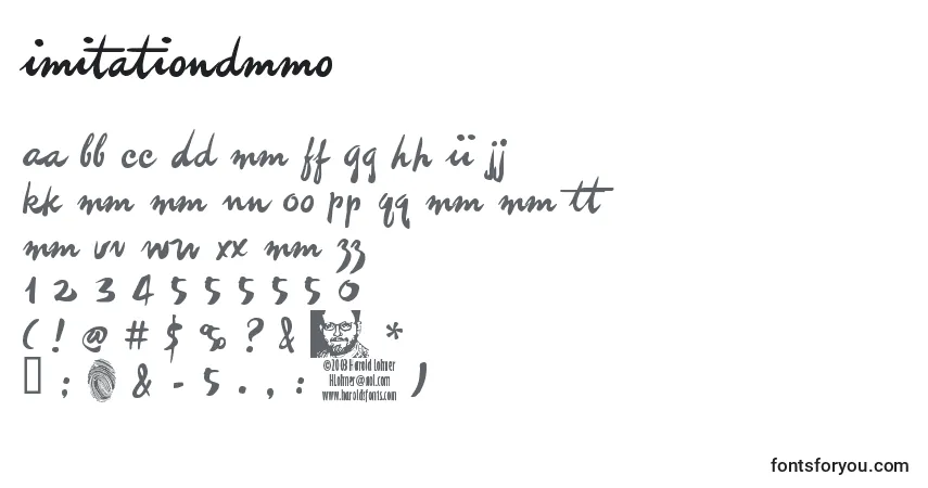 Schriftart Imitationdemo – Alphabet, Zahlen, spezielle Symbole