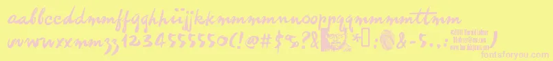 Imitationdemo Font – Pink Fonts on Yellow Background