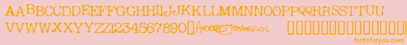 Andrt Font – Orange Fonts on Pink Background