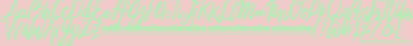 FreehandBrushEasyTrial Font – Green Fonts on Pink Background