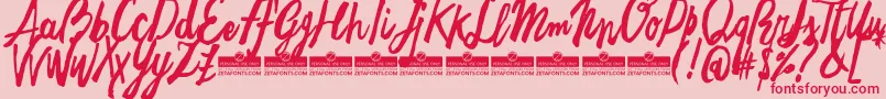 FreehandBrushEasyTrial Font – Red Fonts on Pink Background