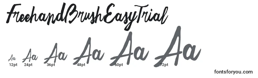 FreehandBrushEasyTrial Font Sizes