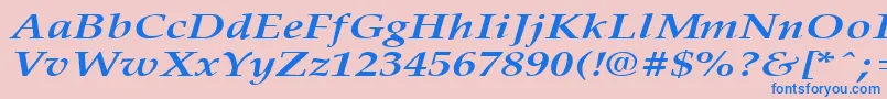 PalisadebroadBoldItalic-Schriftart – Blaue Schriften auf rosa Hintergrund