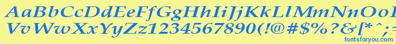 PalisadebroadBoldItalic Font – Blue Fonts on Yellow Background