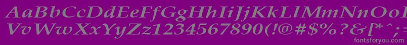 PalisadebroadBoldItalic-fontti – harmaat kirjasimet violetilla taustalla