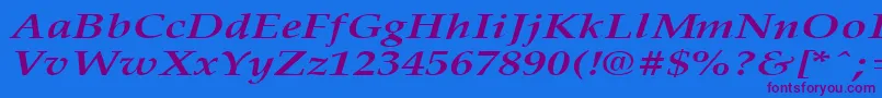 PalisadebroadBoldItalic Font – Purple Fonts on Blue Background