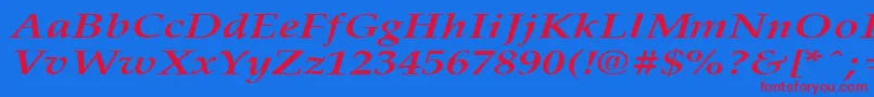 PalisadebroadBoldItalic Font – Red Fonts on Blue Background