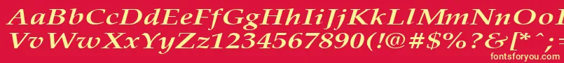 PalisadebroadBoldItalic-Schriftart – Gelbe Schriften auf rotem Hintergrund