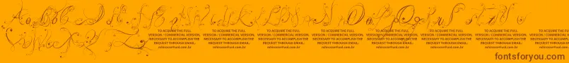 LyssaDemoVersion Font – Brown Fonts on Orange Background