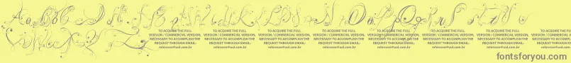 Police LyssaDemoVersion – polices grises sur fond jaune