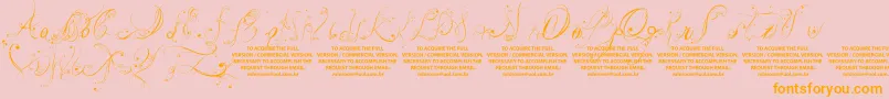 LyssaDemoVersion-Schriftart – Orangefarbene Schriften auf rosa Hintergrund