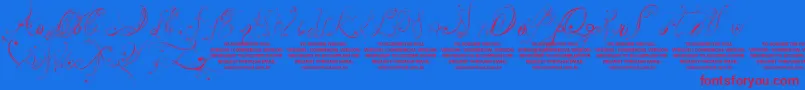 Шрифт LyssaDemoVersion – красные шрифты на синем фоне