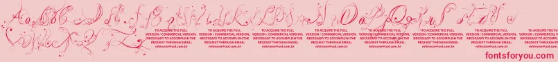 Шрифт LyssaDemoVersion – красные шрифты на розовом фоне