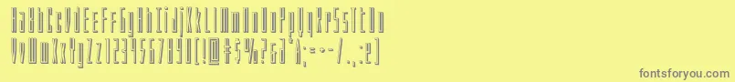 Phantacon3D-Schriftart – Graue Schriften auf gelbem Hintergrund