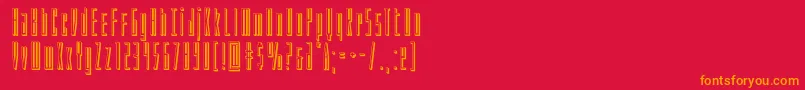 フォントPhantacon3D – 赤い背景にオレンジの文字