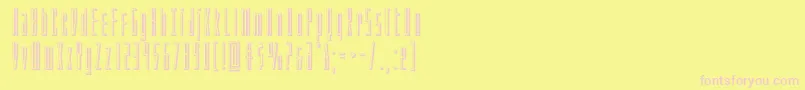 フォントPhantacon3D – ピンクのフォント、黄色の背景