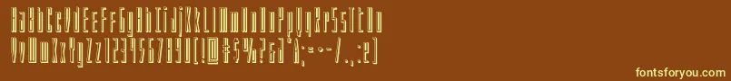 Phantacon3D-fontti – keltaiset fontit ruskealla taustalla
