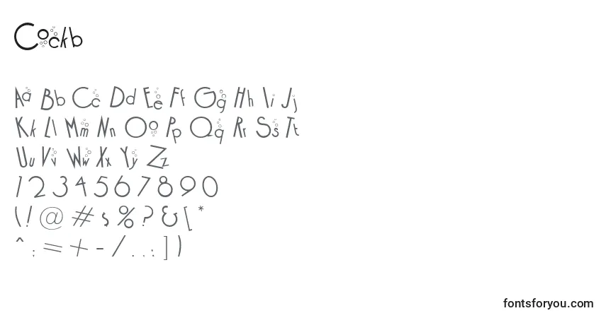 Fuente Cockb - alfabeto, números, caracteres especiales