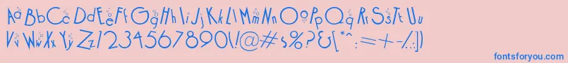 フォントCockb – ピンクの背景に青い文字
