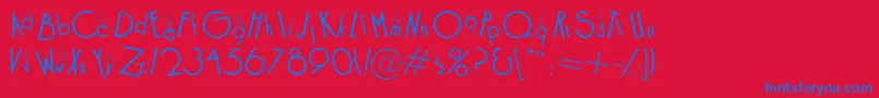 Cockb-Schriftart – Blaue Schriften auf rotem Hintergrund