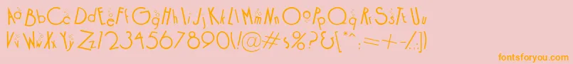 Cockb-Schriftart – Orangefarbene Schriften auf rosa Hintergrund