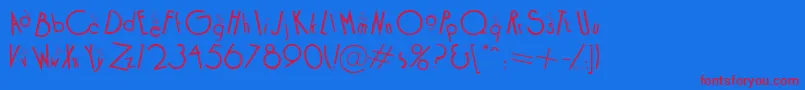 Cockb Font – Red Fonts on Blue Background