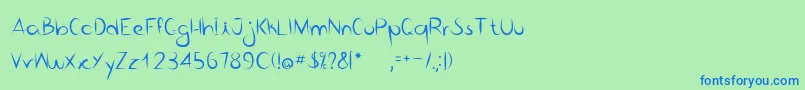 Шрифт BicoDePenaRegular – синие шрифты на зелёном фоне
