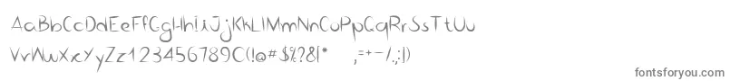 BicoDePenaRegular-fontti – harmaat kirjasimet valkoisella taustalla