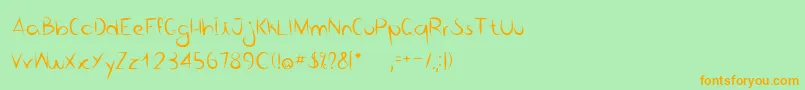 Шрифт BicoDePenaRegular – оранжевые шрифты на зелёном фоне
