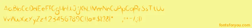 BicoDePenaRegular-Schriftart – Orangefarbene Schriften auf gelbem Hintergrund