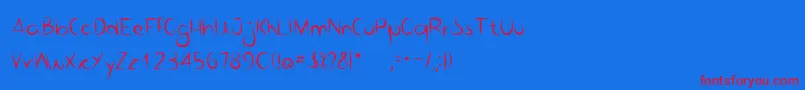 フォントBicoDePenaRegular – 赤い文字の青い背景