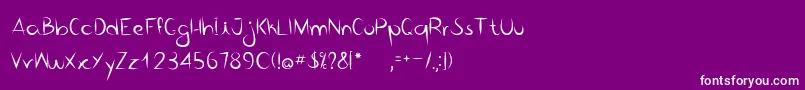 fuente BicoDePenaRegular – Fuentes Blancas Sobre Fondo Morado