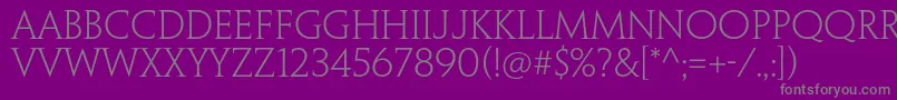 PenumbraserifstdLight Font – Gray Fonts on Purple Background