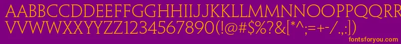 PenumbraserifstdLight Font – Orange Fonts on Purple Background