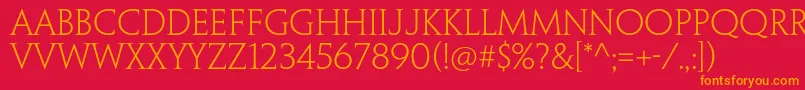PenumbraserifstdLight Font – Orange Fonts on Red Background