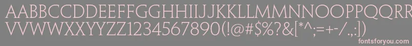 PenumbraserifstdLight Font – Pink Fonts on Gray Background
