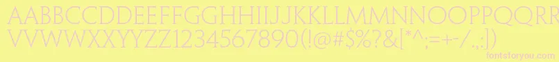 PenumbraserifstdLight Font – Pink Fonts on Yellow Background