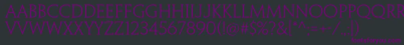 PenumbraserifstdLight Font – Purple Fonts on Black Background