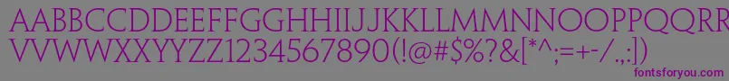 PenumbraserifstdLight Font – Purple Fonts on Gray Background