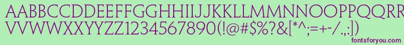 PenumbraserifstdLight Font – Purple Fonts on Green Background