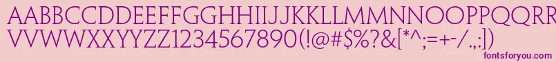 PenumbraserifstdLight Font – Purple Fonts on Pink Background