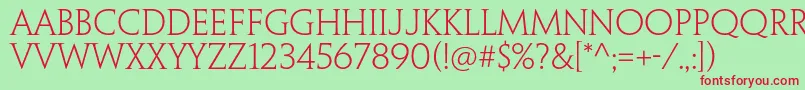 PenumbraserifstdLight Font – Red Fonts on Green Background